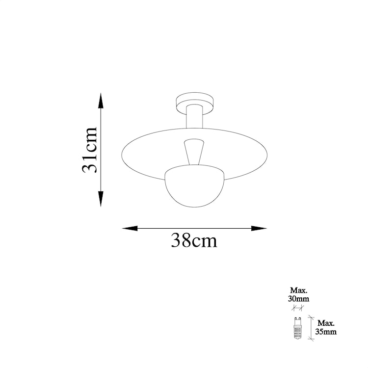 Lampa sufitowa Novelock średnica 38 cm miedziana  - zdjęcie 8