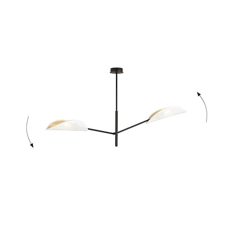 Lampa sufitowa Shintor x2 biało-złota  - zdjęcie 3