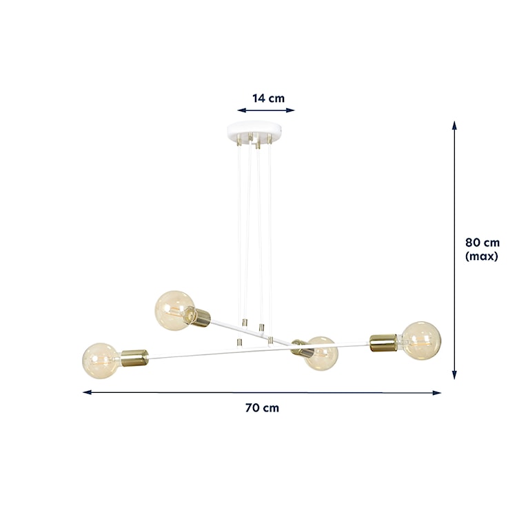 Lampa wisząca Ormea biała x4  - zdjęcie 4