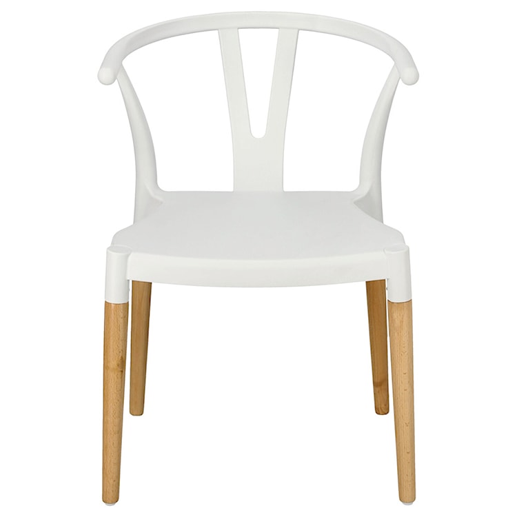 Krzesło z tworzywa Draak białe na drewnianych nogach  - zdjęcie 4