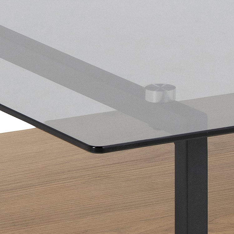 Stolik kawowy kwadratowy Hideko 80x80 cm z półką dąb  - zdjęcie 3