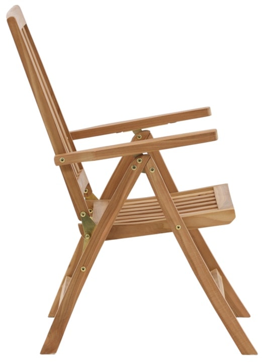 Krzesło ogrodowe z regulowanym oparciem Koyoo z drewna tekowego  - zdjęcie 3