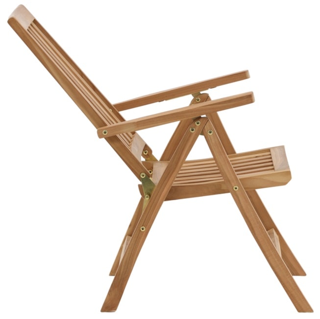 Krzesło ogrodowe z regulowanym oparciem Koyoo z drewna tekowego  - zdjęcie 4