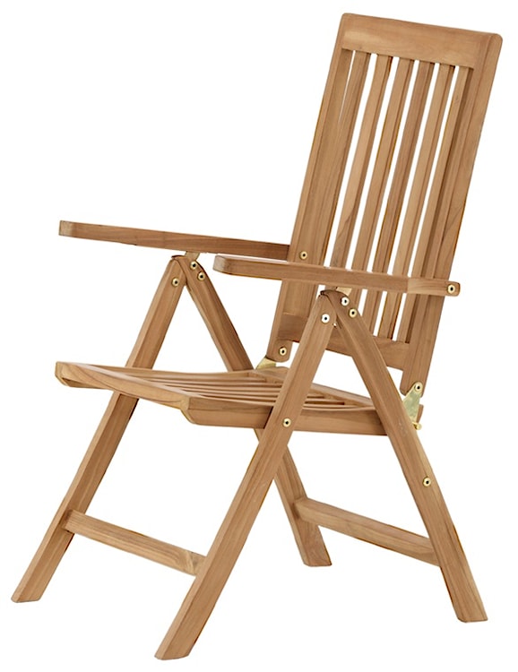 Krzesło ogrodowe z regulowanym oparciem Koyoo z drewna tekowego  - zdjęcie 7