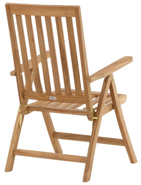 Krzesło ogrodowe z regulowanym oparciem Koyoo z drewna tekowego  - zdjęcie 8