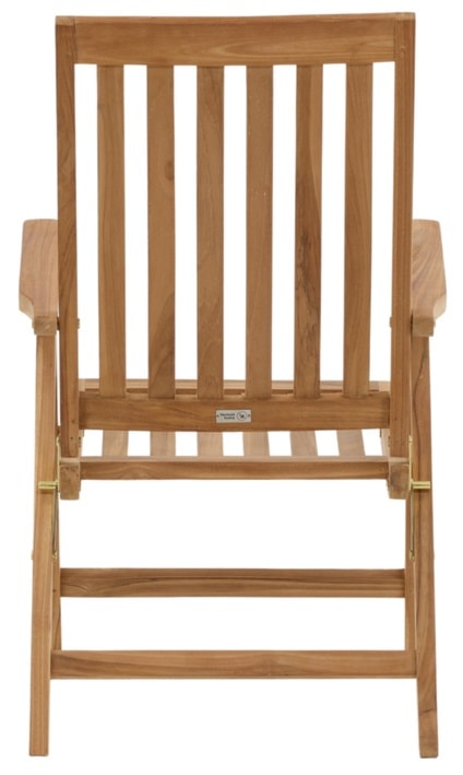 Krzesło ogrodowe z regulowanym oparciem Koyoo z drewna tekowego  - zdjęcie 9