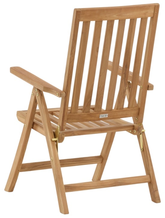 Krzesło ogrodowe z regulowanym oparciem Koyoo z drewna tekowego  - zdjęcie 10