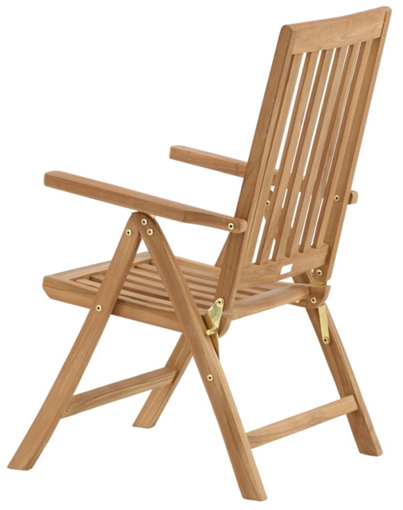 Krzesło ogrodowe z regulowanym oparciem Koyoo z drewna tekowego  - zdjęcie 11