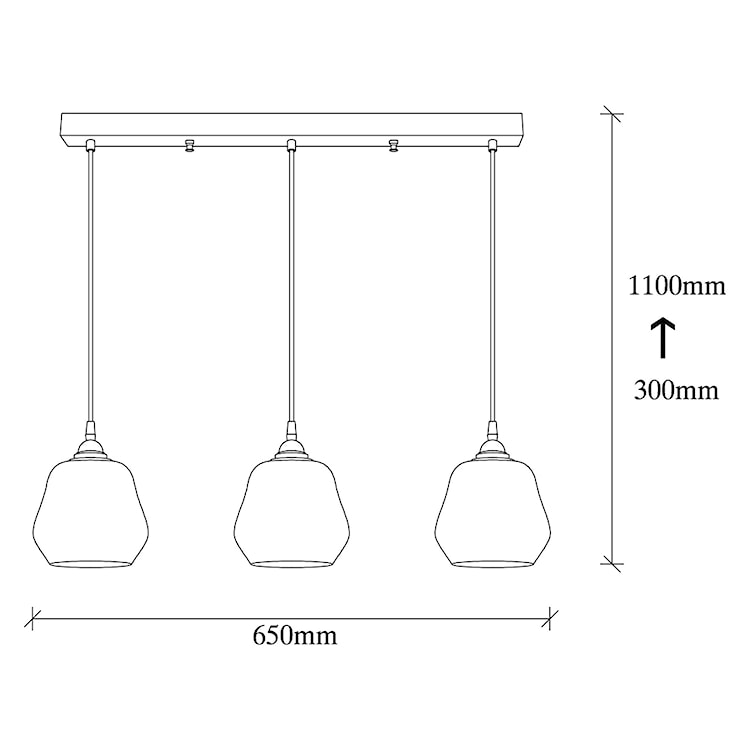 Lampa sufitowa Zelotti x3 65 cm czarna  - zdjęcie 7