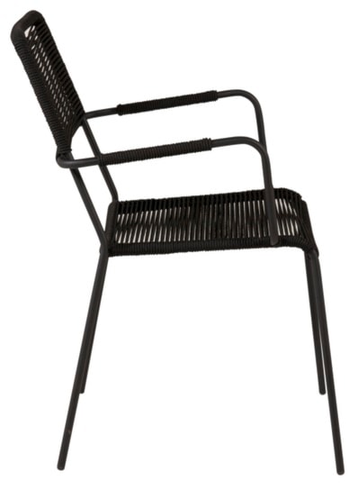 Krzesło ogrodowe z podłokietnikami Subtley czarne  - zdjęcie 4