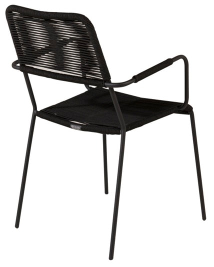 Krzesło ogrodowe z podłokietnikami Subtley czarne  - zdjęcie 5