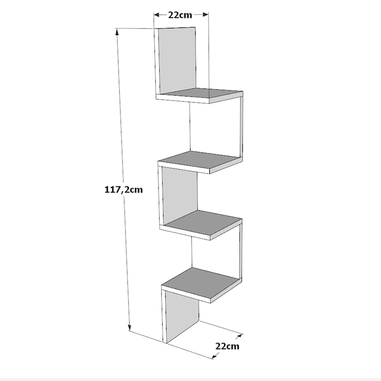 Półka ścienna pionowa Villerate 117 cm sosna atlantycka  - zdjęcie 5