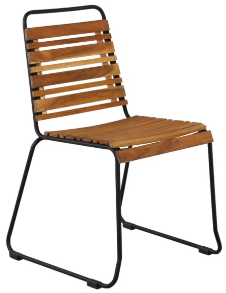 Krzesło ogrodowe Kuyso z drewna akacjowego brązowo-czarne