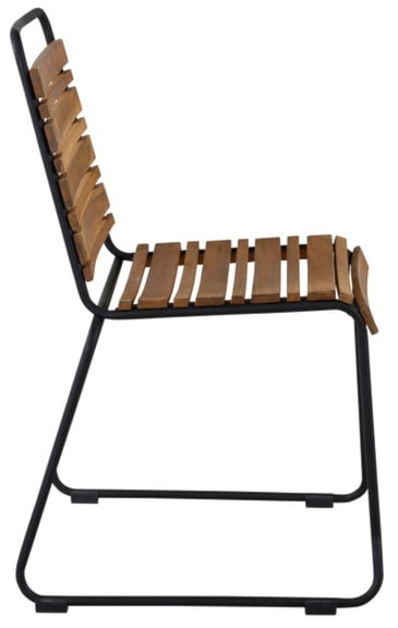 Krzesło ogrodowe Kuyso z drewna akacjowego brązowo-czarne  - zdjęcie 4