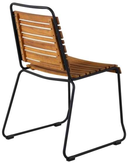 Krzesło ogrodowe Kuyso z drewna akacjowego brązowo-czarne  - zdjęcie 5