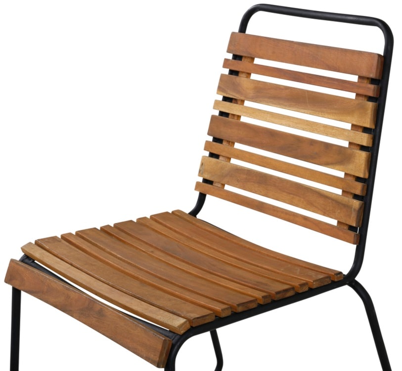 Krzesło ogrodowe Kuyso z drewna akacjowego brązowo-czarne  - zdjęcie 6