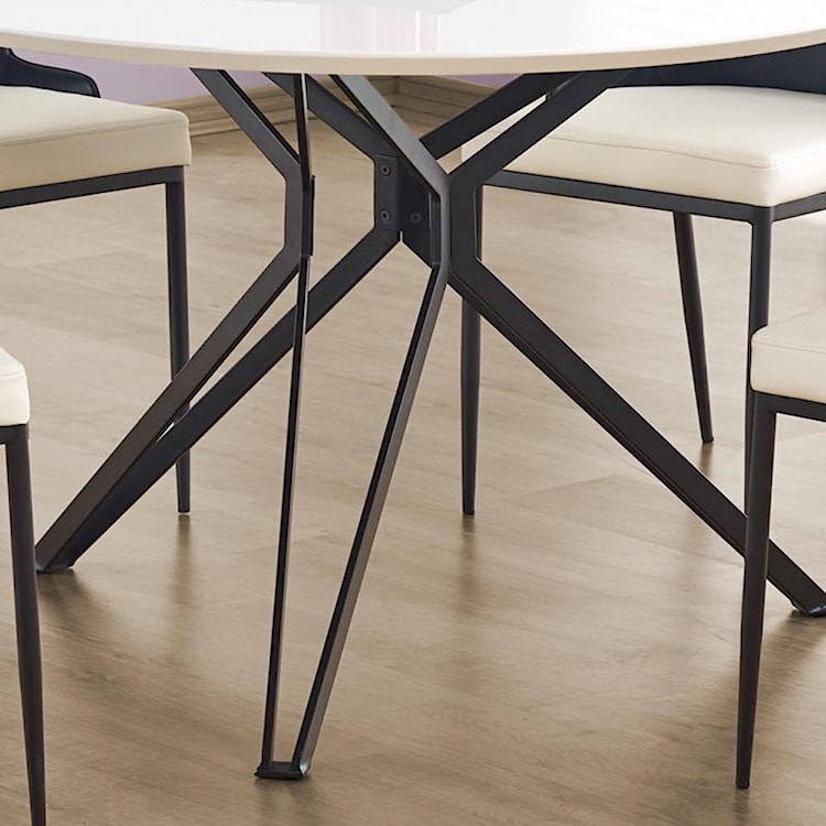 Stół Kylie biały - czarna podstawa średnica 120 cm  - zdjęcie 3