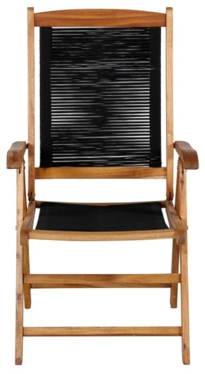 Krzesło ogrodowe Akaako rozkładane drewno akacjowe brązowo-czarne  - zdjęcie 6