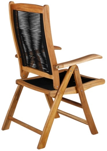 Krzesło ogrodowe Akaako rozkładane drewno akacjowe brązowo-czarne  - zdjęcie 7