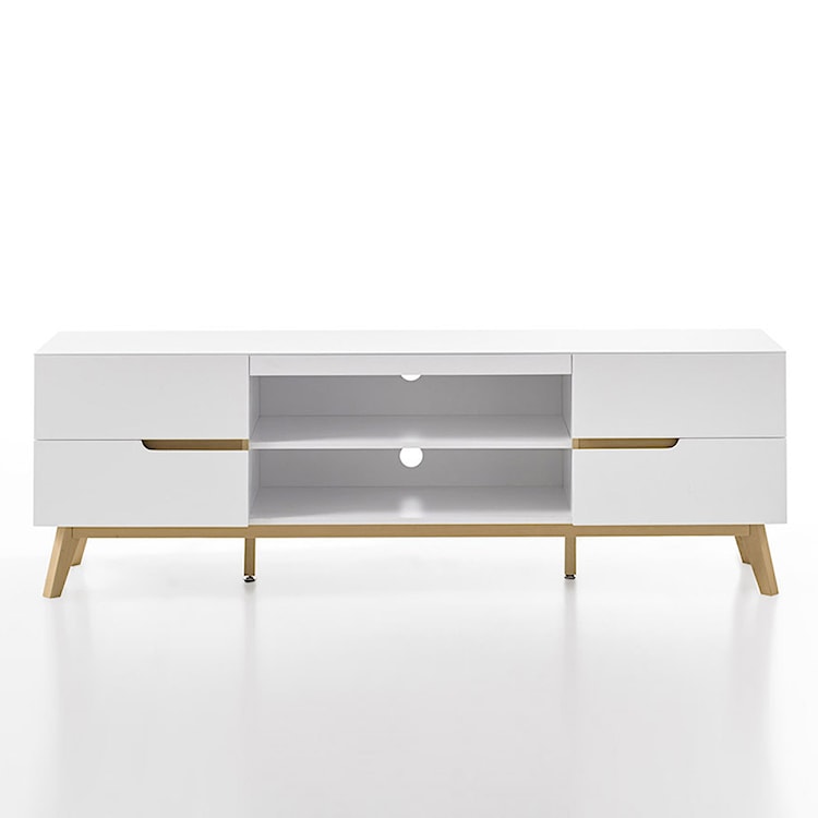 Szafka RTV Furetton 169 cm biały-dąb  - zdjęcie 4