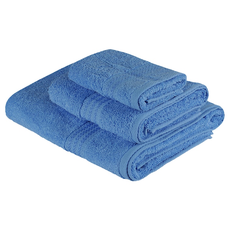 Zestaw trzech ręczników Bainrow niebieski  - zdjęcie 2