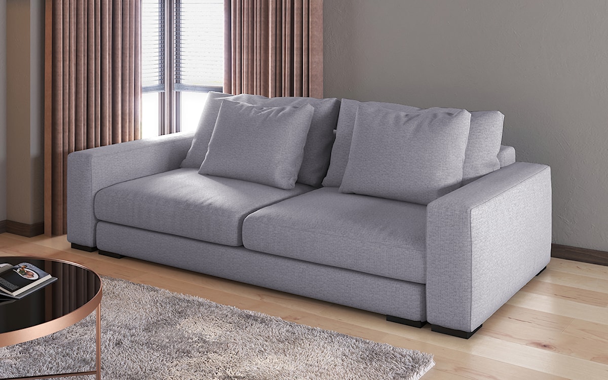 Sofa dwuosobowa Mia szara w tkaninie łatwoczyszczącej  - zdjęcie 2