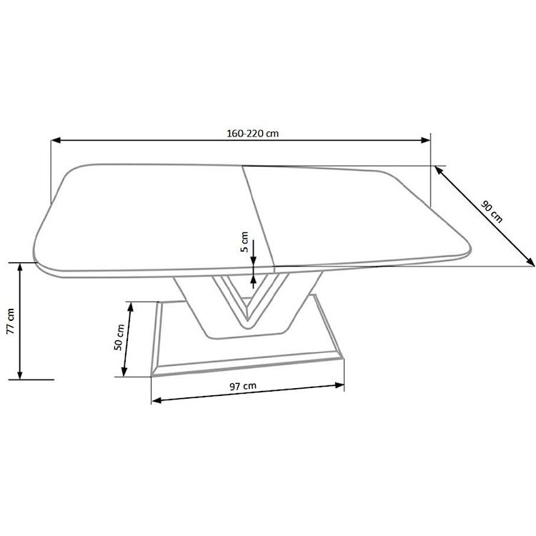 Stół rozkładany Gio 160-220x90 cm  - zdjęcie 9