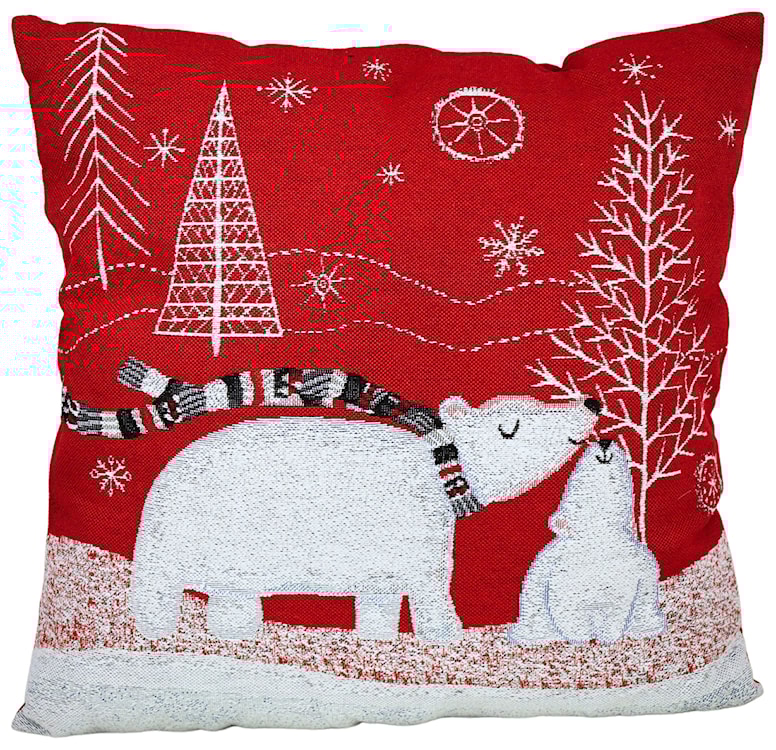 Poduszka Binizes 45x45 cm ze świątecznym wzorem 