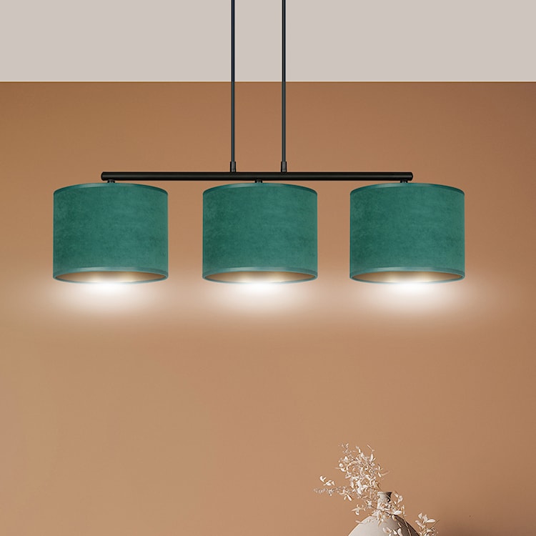 Lampa wisząca Hellid x3 72 cm zielona  - zdjęcie 3
