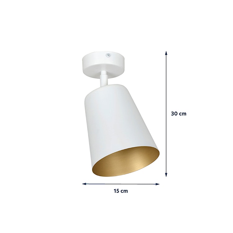 Lampa sufitowa Lanciano biała ze złotym wnętrzem  - zdjęcie 3