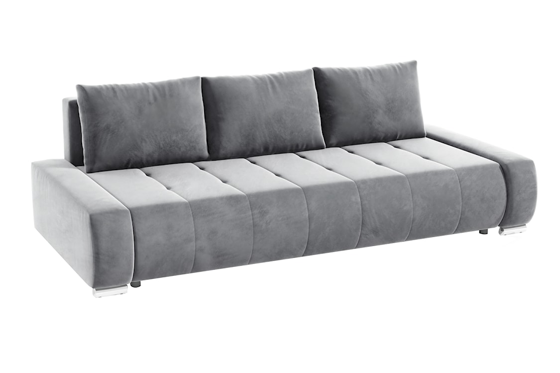 Kanapa rozkładana trzyosobowa Magliano szary welur hydrofobowy  - zdjęcie 7