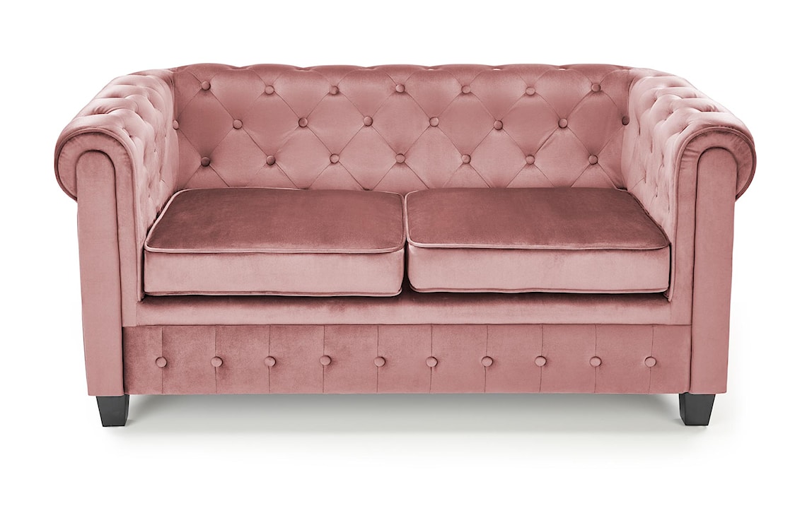 Sofa pikowana Visaus velvet różowy  - zdjęcie 5
