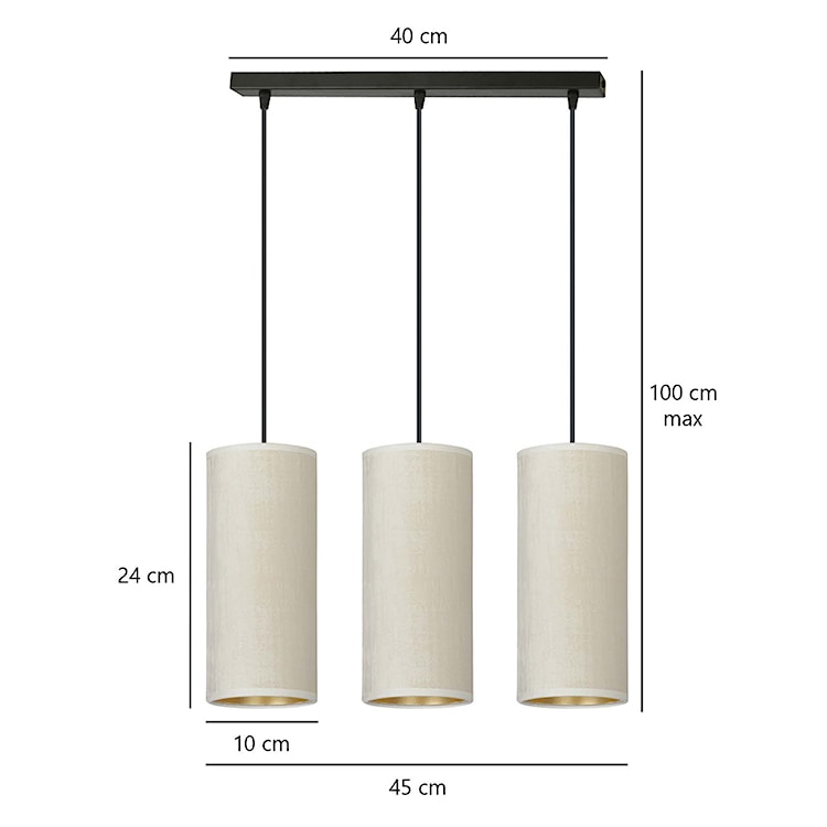 Lampa wisząca Bonett x3 50 cm biała  - zdjęcie 7