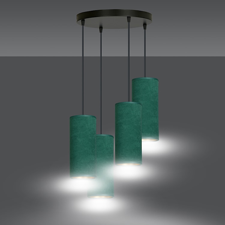 Lampa wisząca Bonett x4 asymetryczna średnica 35 cm zielona  - zdjęcie 5
