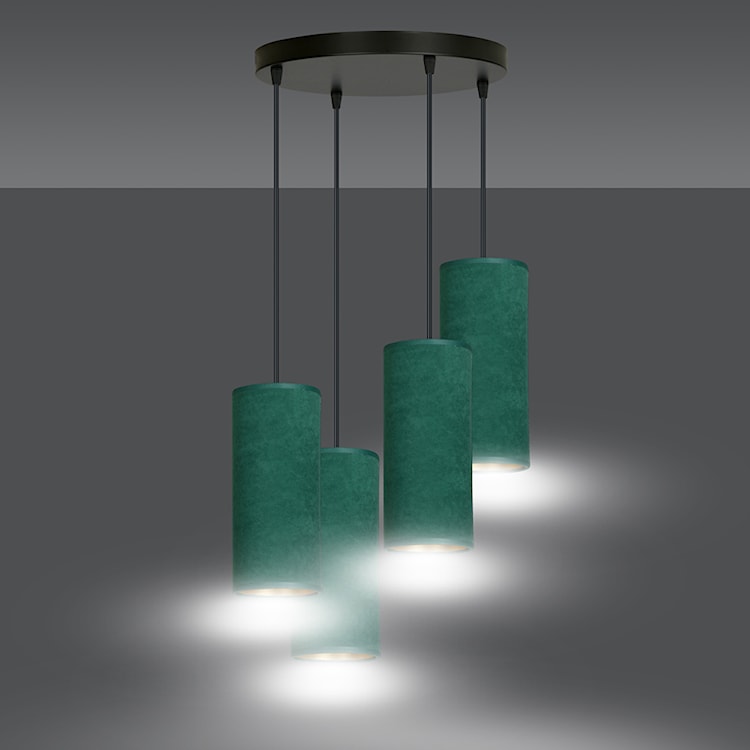 Lampa wisząca Bonett x4 asymetryczna średnica 35 cm zielona  - zdjęcie 5