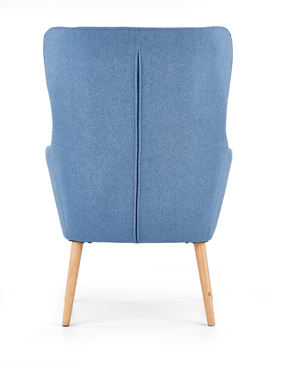 Fotel Emifban na drewnianych nogach - niebieskie tapicerowanie  - zdjęcie 19