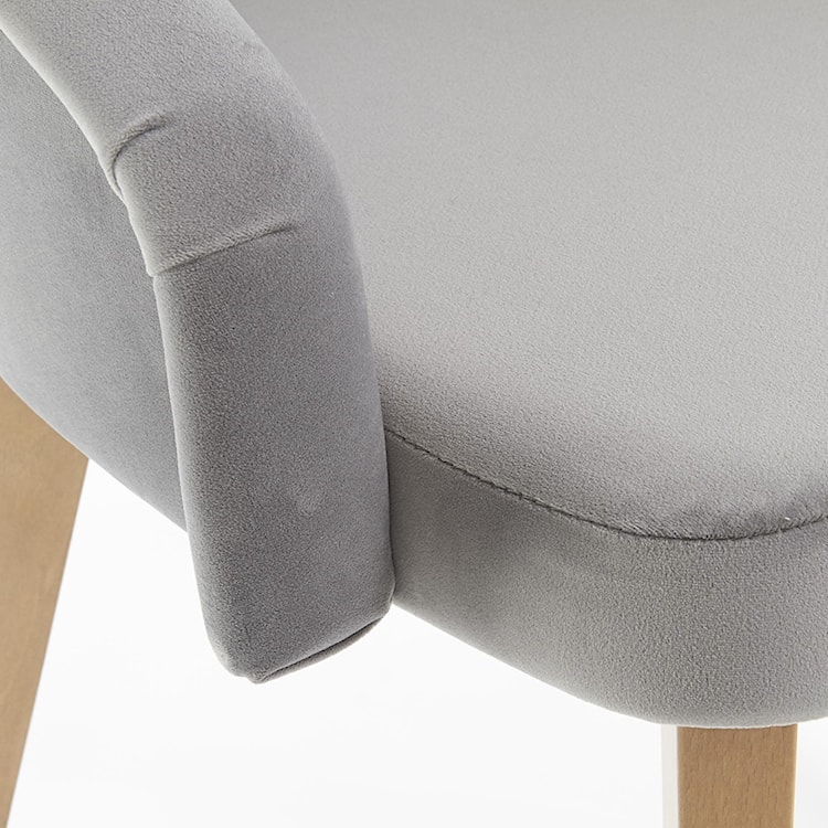 Krzesło tapicerowane Berlas szary velvet - dąb miodowy  - zdjęcie 6