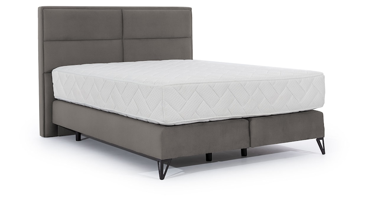 Łóżko kontynentalne 180x200 cm Fabeiro szare velvet