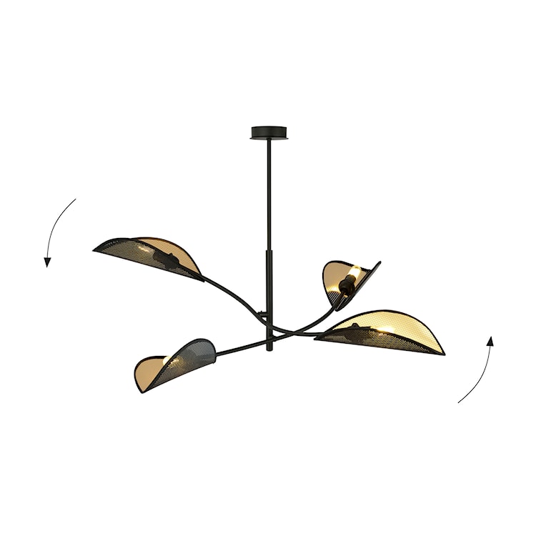 Lampa wisząca Farang x4 czarno-złota  - zdjęcie 3