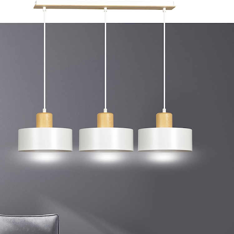 Lampa wisząca Torie x3 80 cm biała  - zdjęcie 6