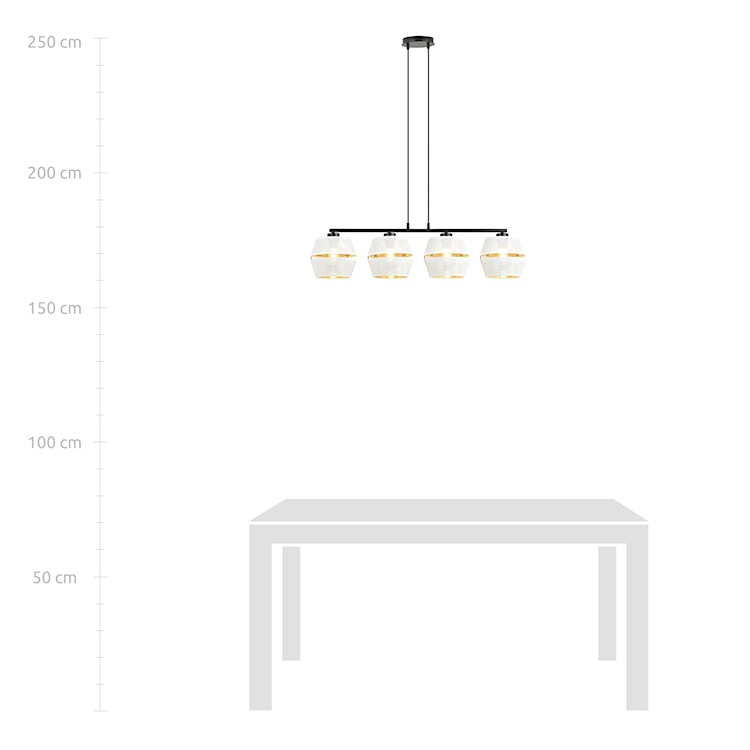 Lampa wisząca Shinds x4 biało-złota  - zdjęcie 5