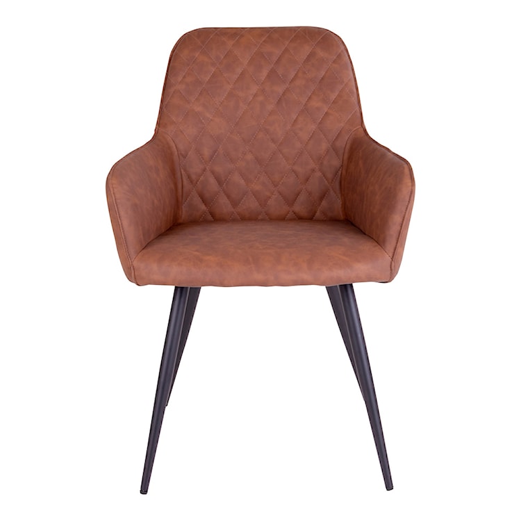 Krzesło krzeseł tapicerowane Rozates jasnobrązowe ekoskóra  - zdjęcie 4