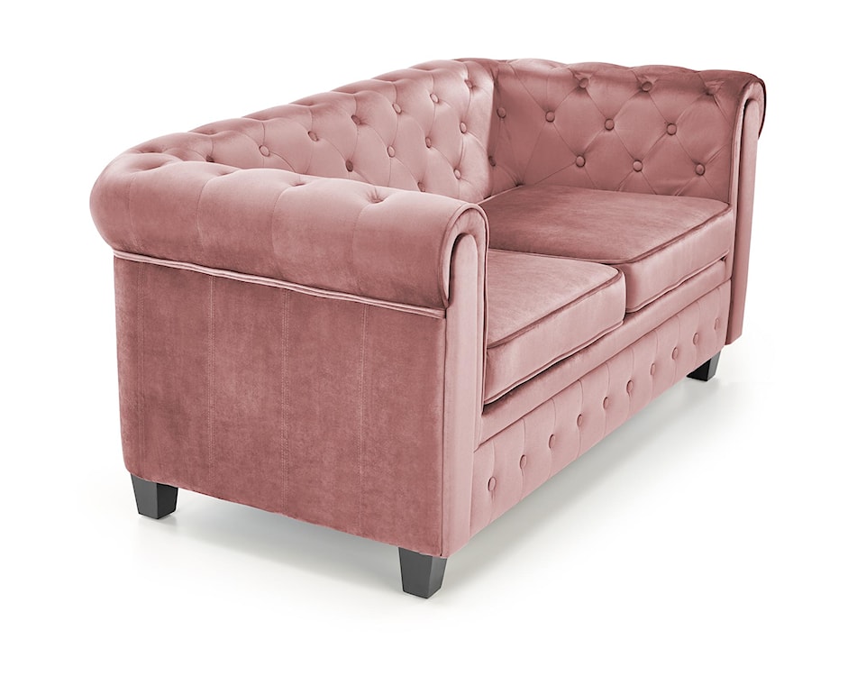 Sofa pikowana Visaus velvet różowy  - zdjęcie 3
