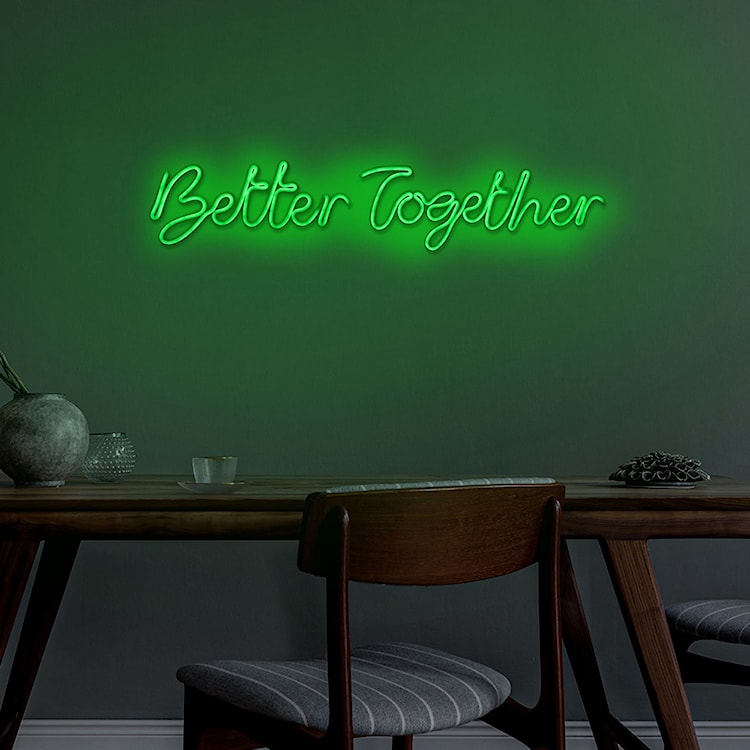 Neon na ścianę Letely z napisem Better Together zielony  - zdjęcie 4