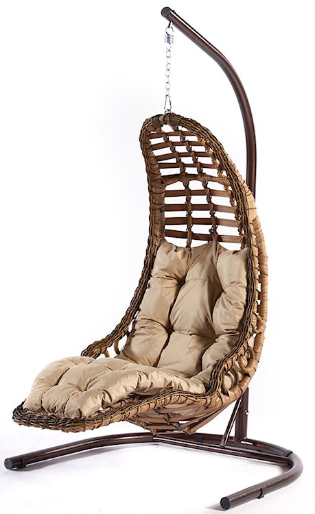 Fotel ogrodowy wiszący Assynce naturalny rattan brązowy