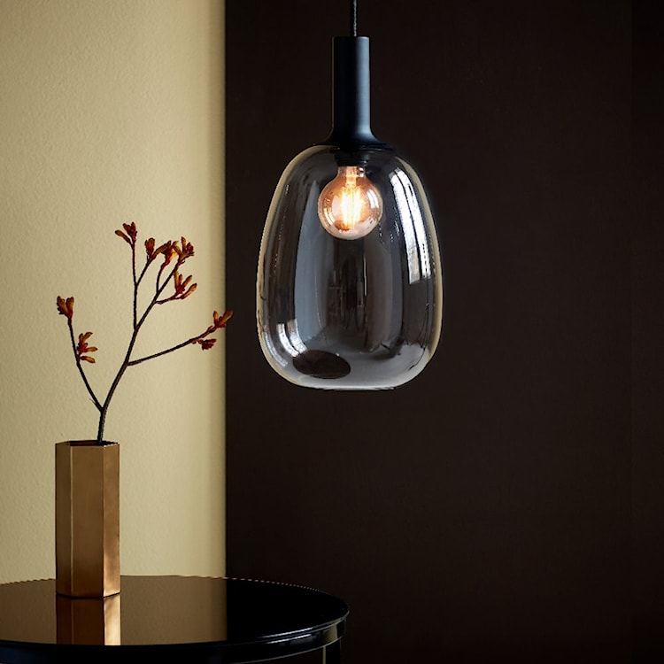 Lampa wisząca Alton średnica 23 cm szare szkło  - zdjęcie 2