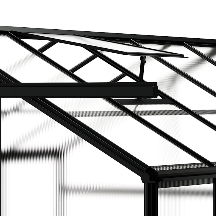 Szklarnia ogrodowa aluminiowa poliwęglanowa 5,6 m2 pięciosekcyjna z fundamentem 184x305 cm czarna  - zdjęcie 4