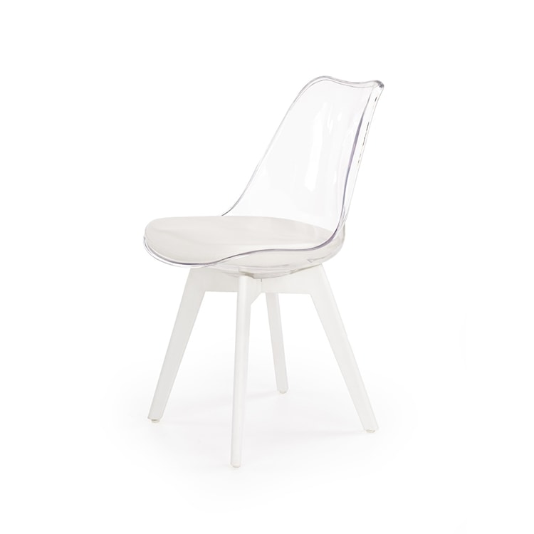 Krzesło Sigetec transparentne z białą podstawą