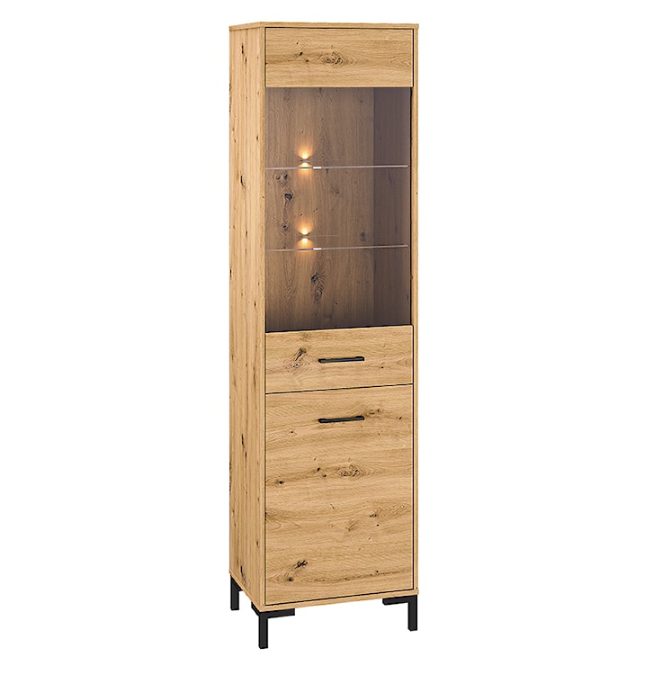Witryna wysoka Ballarti 55 cm Dąb artisan z oświetleniem  