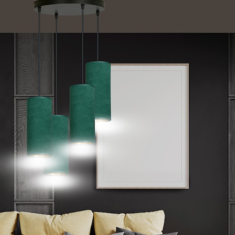 Lampa wisząca Bonett x4 asymetryczna średnica 35 cm zielona  - zdjęcie 2